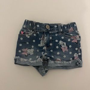 Baby GAP Disney Toddler Girls Minie Mouse Denim Shorts Size 2 Years